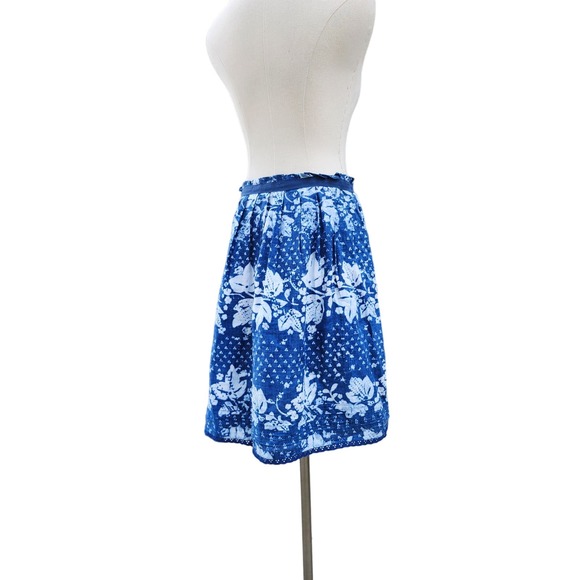 Beautiful Tie-Dye Blue Linen GAP Skirt Size 2 - Picture 6 of 7